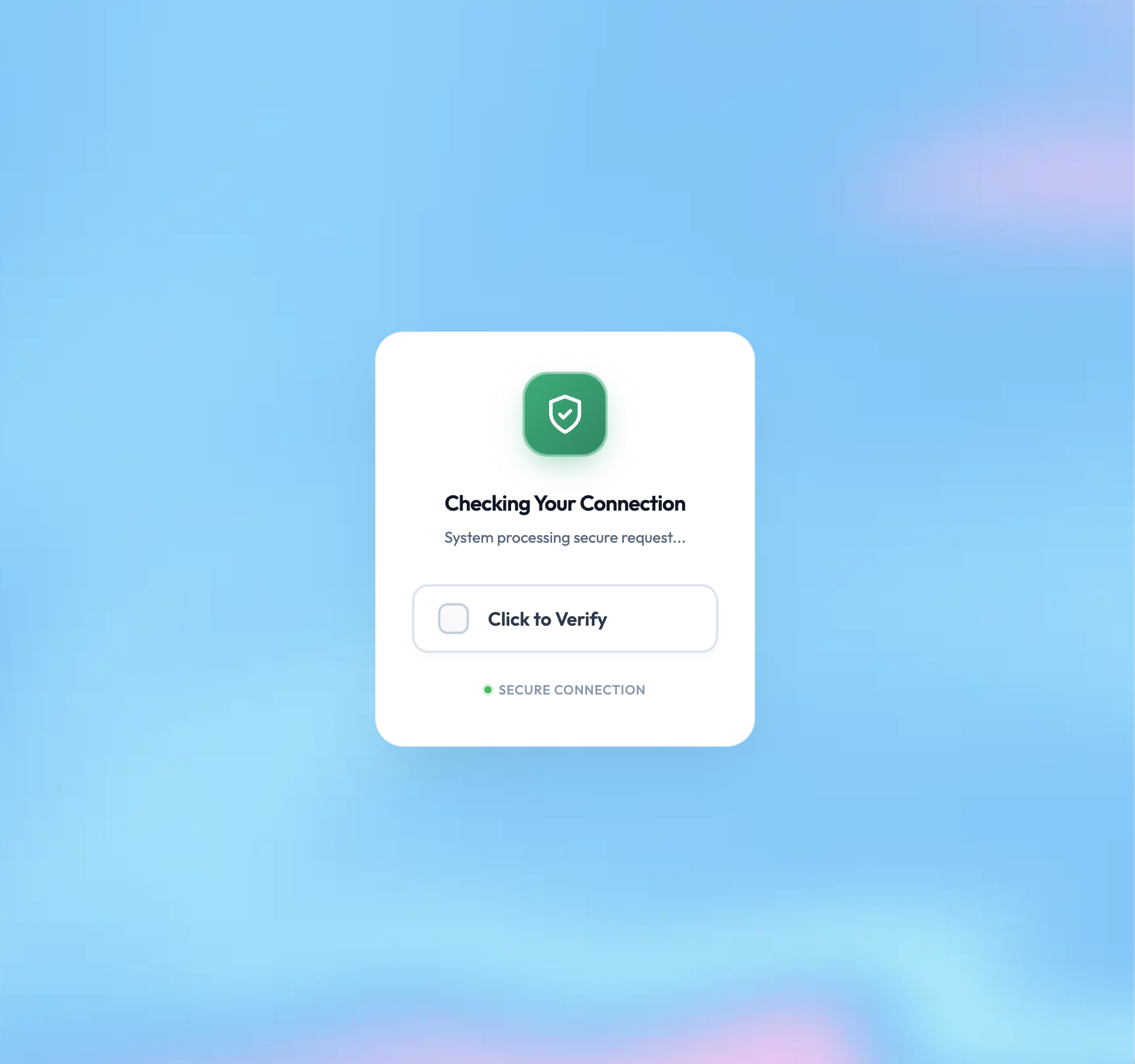 Screenshot: Anti-bot verification on redirect destination