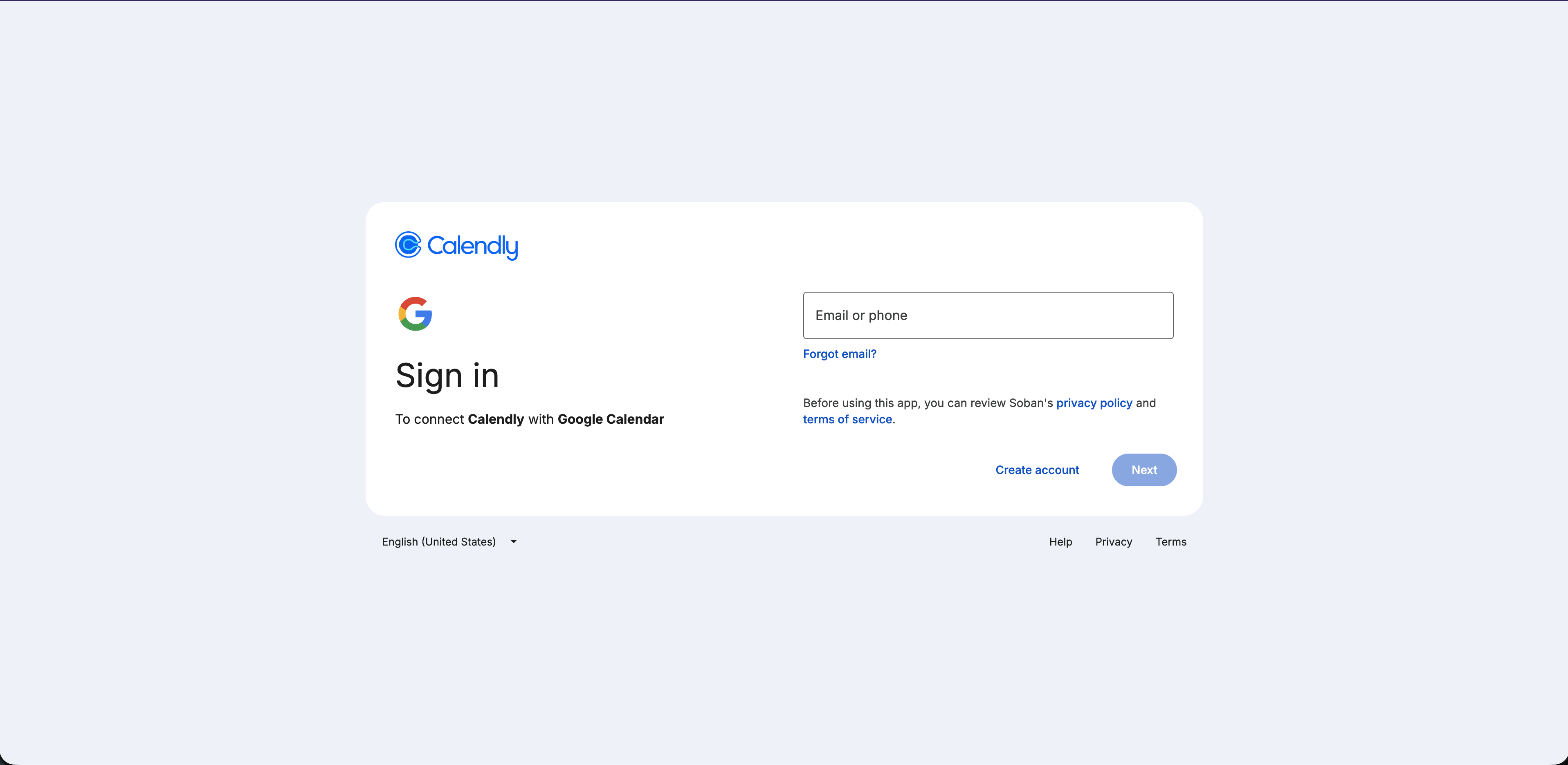 Screenshot: Fake Google sign-in flow